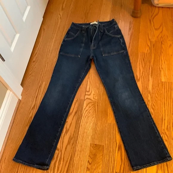 OPEN TO OFFERS Madewell Dark Blue Boot Cut Jeans Size 27 - Picture 3 of 11